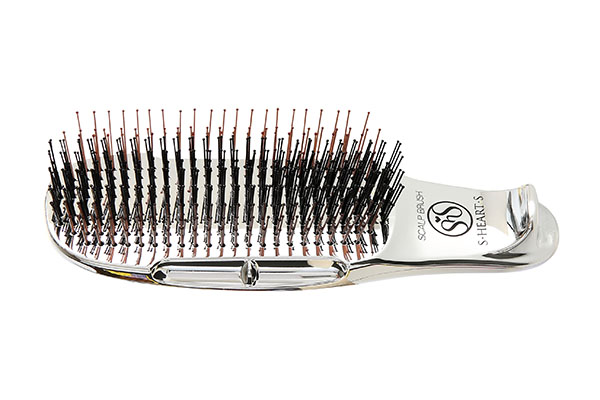картинка S Heart S Scalp Brush Plus Short Silver  магазин одежды и аксессуаров являющийся официальным дистрибьютором в России  S Heart S Scalp Brush Plus Short Silver