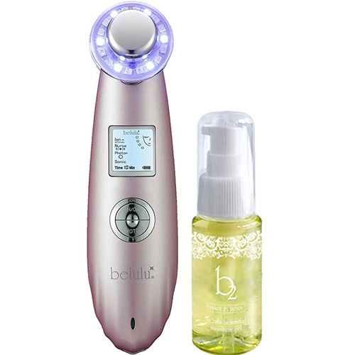 BELULU Classy NEW Melty Pink Beauty device for ultrasonic cleaning and  iontophoresis with b2 Moisture Gel