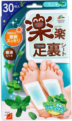 Unimat Riken Rakuraku Relaxing aroma patches with detox effect, for feet, with mint flavor, 30 pcs Unimat Riken Rakuraku Relaxing aroma patches with detox effect, for feet, with mint flavor, 30 pcs