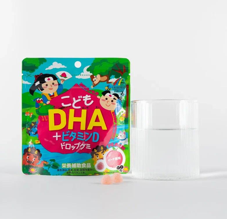 Unimat Riken DHA+Vitamin D Детские витамины с DHA и витамином D, на 20 дней - фото