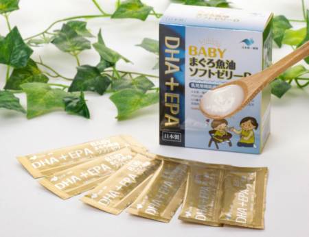 JHO BABY Baby Tuna Fish Oil Jelly with Vitamin D, 30 Sticks, 30 Days