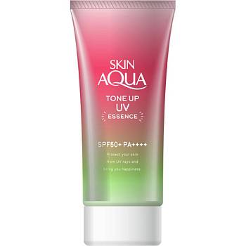 Купить ROHTO Skin AQUA Tone Up UV Essence Happiness Aura Солнцезащитный крем с ароматом счастья, SPF 50+ PA++++ на 36best.com — фото ROHTO Skin AQUA Tone Up UV Essence Happiness Aura Солнцезащитный крем с ароматом счастья, SPF 50+ PA++++ - фото