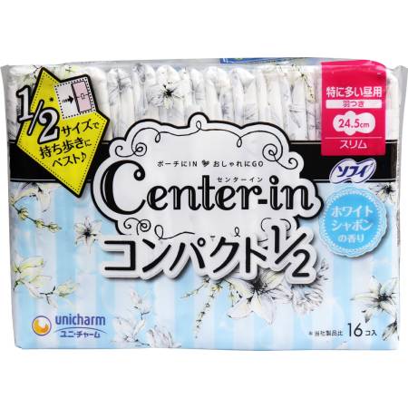Sanitary pads Unicharm CENTER-IN wings, 16 pieces