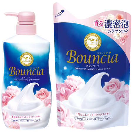 Moisturizing body soap is a Bouquet of feminine aroma with collagen and silk amino acids BOUNCIA