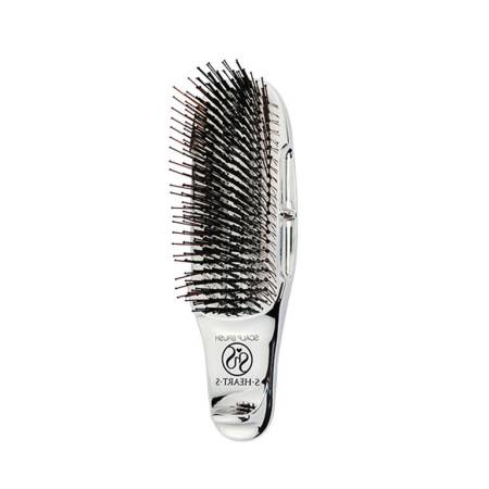 S Heart S Scalp Brush Plus Short Silver 
