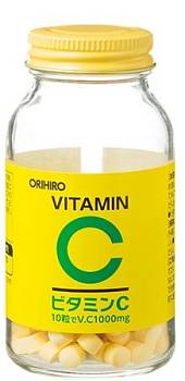 Японские товары со склада в России -Orihiro Vitamin C Витамин С натуральный 1000 мг, 300 штук_R - фото