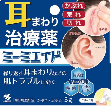 картинка Kobayashi Mimi Aid Anti-Itch Cream for Ears, 5 g магазин одежды и аксессуаров являющийся официальным дистрибьютором в России  Kobayashi Mimi Aid Anti-Itch Cream for Ears, 5 g