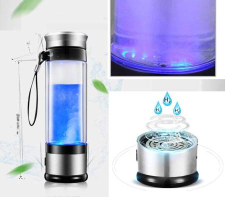 картинка KIKAR Portable Hydrogen Water Generator Glass Bottle магазин одежды и аксессуаров являющийся официальным дистрибьютором в России  KIKAR Portable Hydrogen Water Generator Glass Bottle