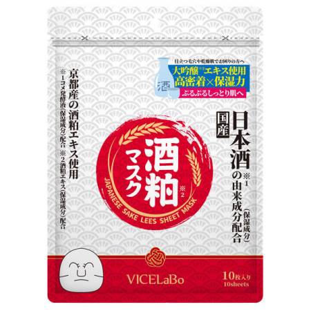 VICELaBo Sake Lees Sheet Mask, 10 pcs