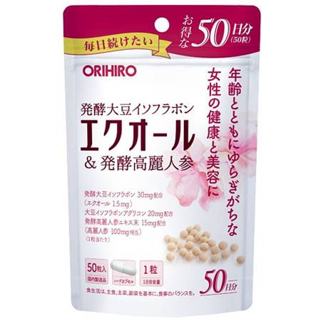 ORIHIRO Equol & Fermented Ginseng Women's Beauty & Health 50 Days