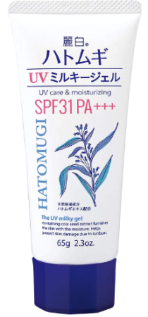 KUMANO HATOMUGI UV Care & Moisturizing UV Milky Gel Sunscreen Facial Gel with SPF31 PA +++, 65g