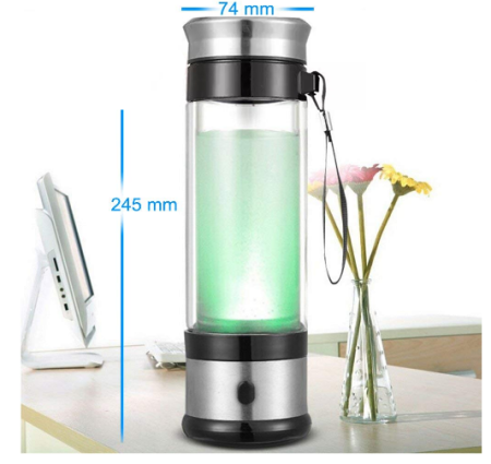 картинка KIKAR Portable Hydrogen Water Generator Glass Bottle магазин одежды и аксессуаров являющийся официальным дистрибьютором в России  KIKAR Portable Hydrogen Water Generator Glass Bottle