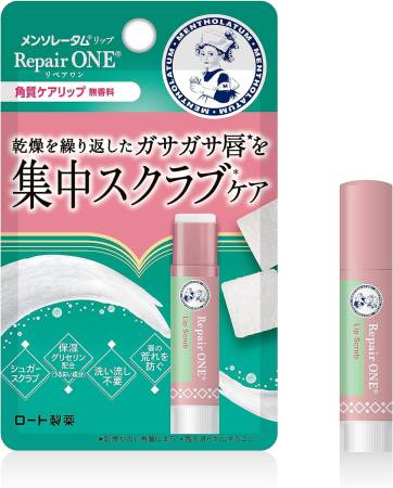 ROHTO Mentholatum Repair One Lip Scrub Exfoliating lipstick scrub with vitamin E and centella extract, 3.6 g