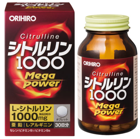 картинка Orihiro Mega Power 1000 Citrulline Citrulline, 240шт магазин одежды и аксессуаров являющийся официальным дистрибьютором в России  Orihiro Mega Power 1000 Citrulline Citrulline, 240шт