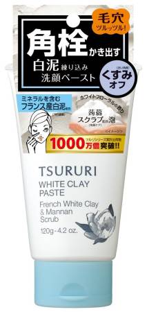 Japanese Skincare - Buy TSURURI GHASSOUL PASTE paste Scrab scrub pore cleansing facial with French clay and Lily extract, 120g Online from Japan | 36Best Kawai TSURURI GHASSOUL PASTE paste Scrab scrub pore cleansing facial with French clay and Lily extract, 120g