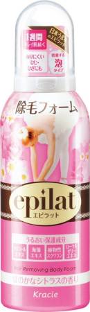 KANEBO KRACIE Epilat Foam for hair removal of unwanted hair on legs, arms, underarms, citrus flavor, 120g