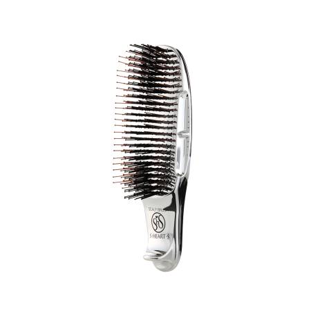S Heart S Scalp Brush Plus Short Silver 