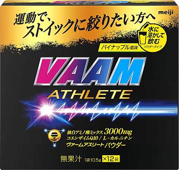 Sports drink VAAM SPORT SUPER AMINO 3000 mg, pineapple flavor,12 sticks, Meiji