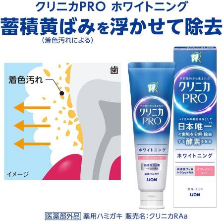 LION Clinica PRO Whitening Enzyme Toothpaste Mint