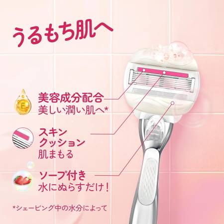 Gillette Venus Comfortglide Strawberry Shaving machine for women with strawberry soap