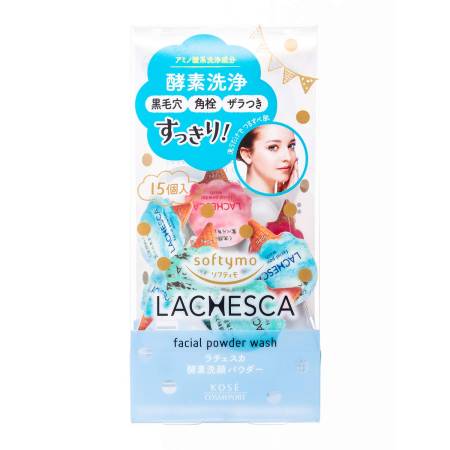 Kose Cosmeport Softymo LACHESCA Facial Powder Wash Cleansing Face Powder, 0.4g x 15 pcs