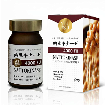 YUUGEN You Are Genki Nattokinase 4000FU для здоровья сосудов и сердца, на 1 месяц - фото