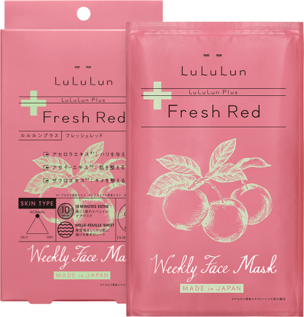 Japanese Skincare - Buy Fresh Red LULULUN Moisturizing facial mask with vitamins, 5 PCs Online from Japan | 36Best Kawai Fresh Red LULULUN Moisturizing facial mask with vitamins, 5 PCs