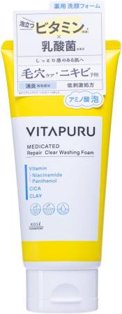 Kose Cosmeport Vitapuru Repair Clear Washing Foam for cleansing pores and moisturizing the face with amino acids, 130 g