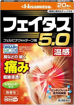 Hisamitsu FEITASU pain-relieving warming patch, 20 pcs
