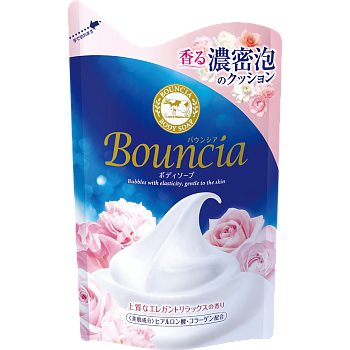Moisturizing body soap is a Bouquet of feminine aroma with collagen and silk amino acids BOUNCIA, 430мл package-tilt wheel