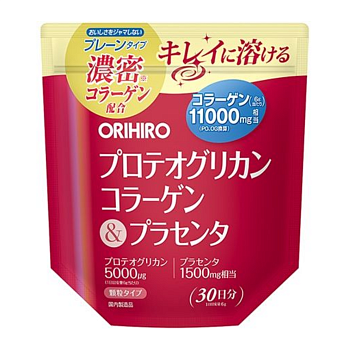 ORIHIRO Proteoglycan Collagen and Placenta, плотный коллаген с плацентой и  протегликаном,  30 дней - фото