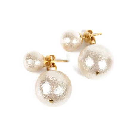 MAGGIO Double Cotton Pearl Earrings Earrings