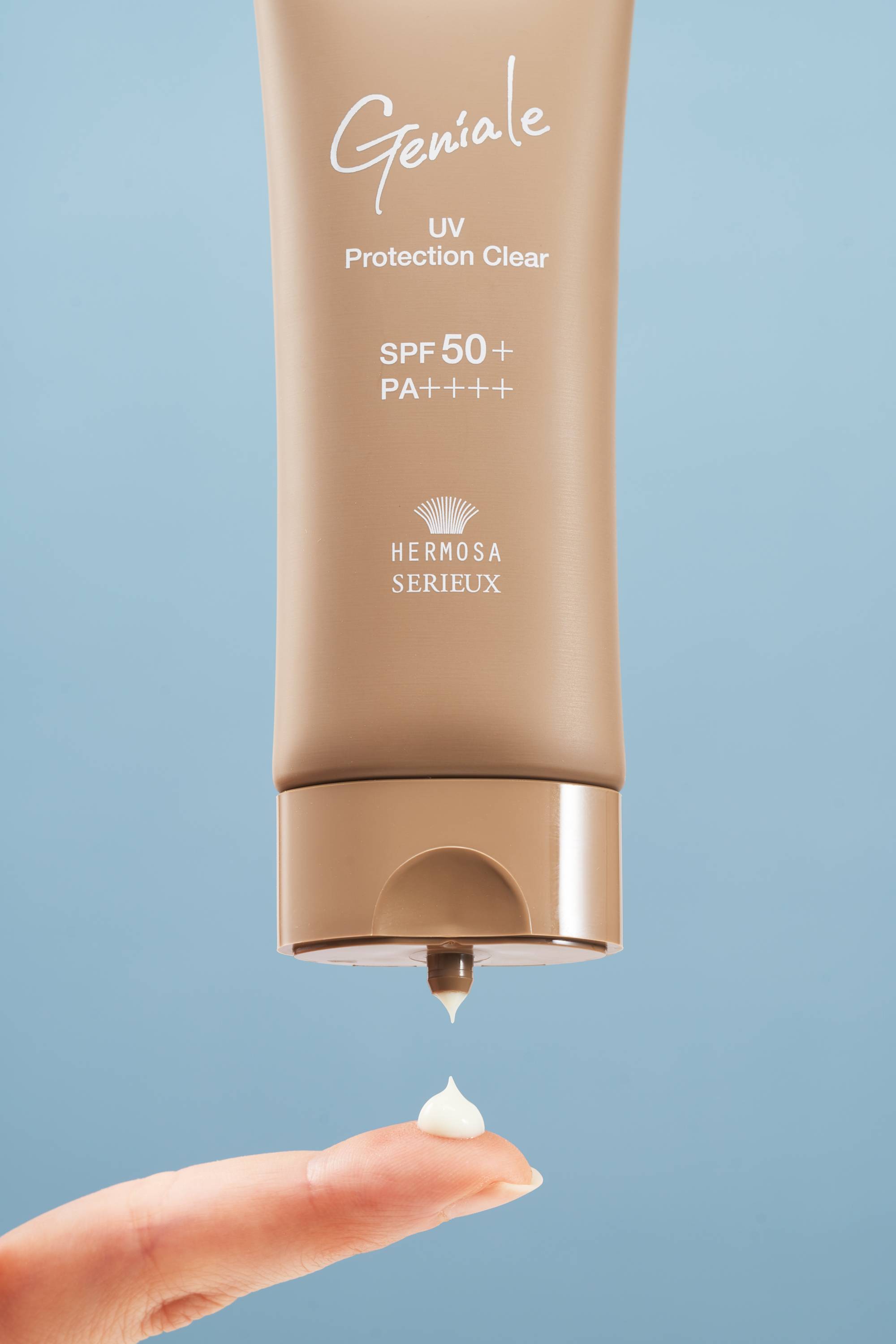 Купить HERMOSA Geniale UV protection Clear Дерматологический солнцезащитный крем SPF 50+, PA ++++, 45 г на 36best.com — фото HERMOSA Geniale UV protection Clear Дерматологический солнцезащитный крем SPF 50+, PA ++++, 45 г - фото
