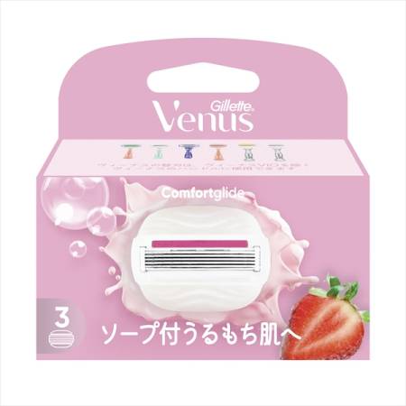 Gillette Venus Comfortglide Strawberry Shaving machine for women with strawberry soap
