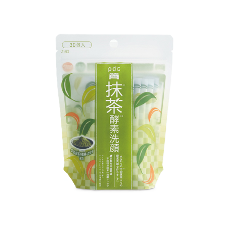 Wafood Made Uji Matcha Enzyme Facial Wash Cleansing enzyme face powder with green tea, 30 sachets