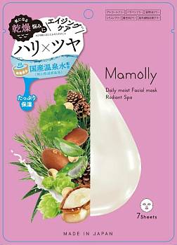 Japanese Skincare - Buy Mamolly Daily Moist Facial Mask Radiant Spa, 7 pcs Online from Japan | 36Best Kawai Mamolly Daily Moist Facial Mask Radiant Spa, 7 pcs