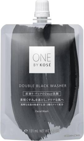 ONE BY KOSÉ Double Black Washer Foam mask for cleansing and sebum regulation 2 in 1