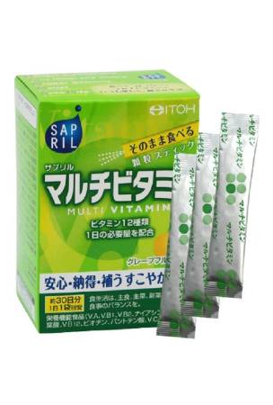 Japanese Vitamins - Buy Japanese Vitamins Online | 36Best Kawai ITOH Sapril MultiVitamin Multivitamin complex for 30 days