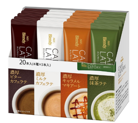 AGF Blendy Cafe LATORY Instant coffee in sticks, 4 types, 20 pieces