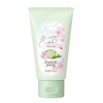 VECUA Honey Sakura ChaCha Hand Cream with sakura and matcha tea aroma, 50 g
