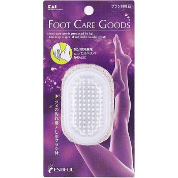 KAI ESTIFUL Pumice stone with a brush for smooth heels