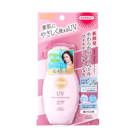 Kose Cosmeport SUNCUT UV Mild Care Milky Gel Mild Milky Sunscreen Skin Care Gel SPF 50 + PA ++++, 80g