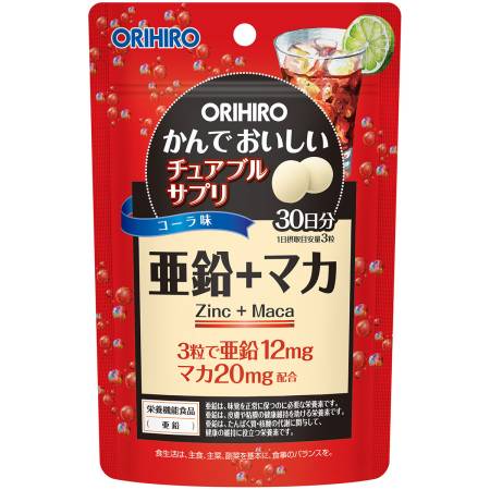 ORIHIRO Zinc+Maca Chewable vitamins with zinc and maca, for 1 month