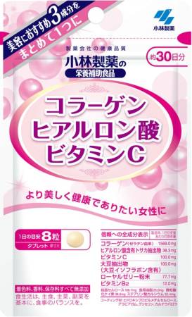 картинка Kobayashi Collagen+Hyaluronic acid+Vitamin C 240 pcs магазин одежды и аксессуаров являющийся официальным дистрибьютором в России  Kobayashi Collagen+Hyaluronic acid+Vitamin C 240 pcs