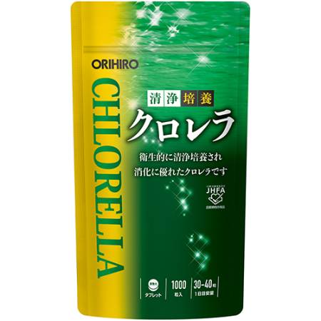 ORIHIRO Chlorella to strengthen the immune system, 1000 pcs