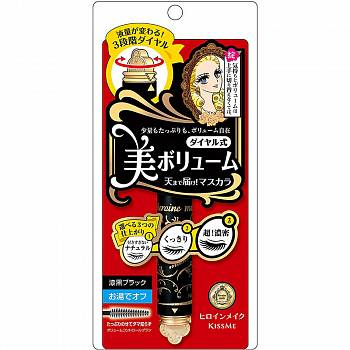 KISSME Heroine Make Volume & Curl 01 Black Mascara Тушь для ресниц черная, объем и подкручивание KISSME Heroine Make Volume & Curl 01 Black Mascara Тушь для ресниц черная, объем и подкручивание
