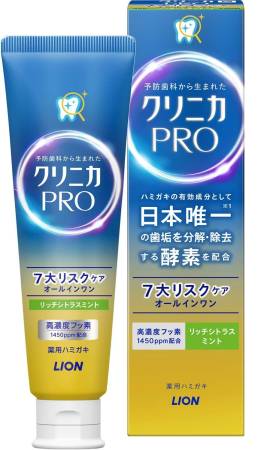 LION Clinica PRO All-in-one Enzyme Toothpaste, Citrus Mint