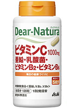 ASAHI Dear-Natura Vitamin C, zinc, lactic acid, vitamin B2, vitamin B6, 60 days  - Buy certified Japanese Health Supplements | 36Best Kawai ASAHI Dear-Natura Vitamin C, zinc, lactic acid, vitamin B2, vitamin B6, 60 days