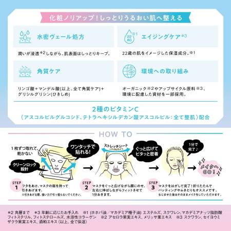 Saborino Eye-opening Sheet Mask Moisturizing express mask with cherry and sakura extract, 30 pcs