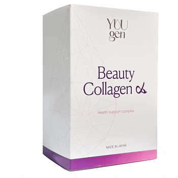 Японские товары со склада в России -YUUGEN Beauty Collagen α Морской коллаген пептидный с коэнзимом Q10, на 28 дней_R - фото